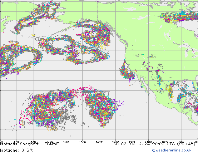 Isotachs Spaghetti ECMWF Вс 02.06.2024 00 UTC