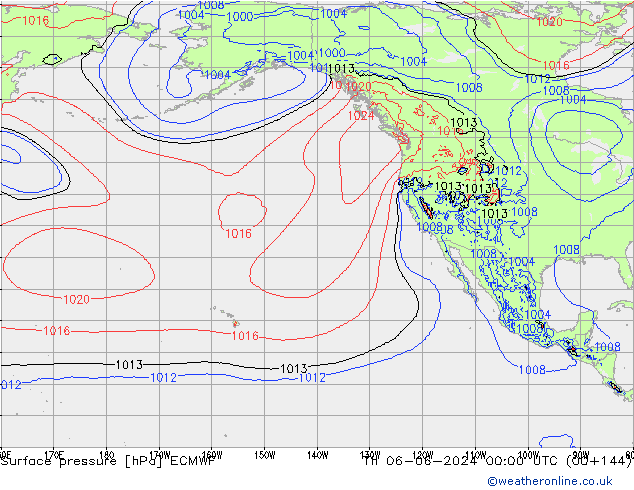 Pressione al suolo ECMWF gio 06.06.2024 00 UTC