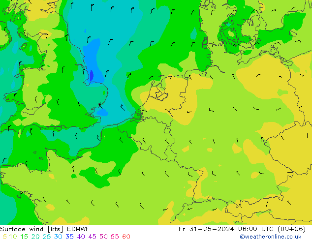 风 10 米 ECMWF 星期五 31.05.2024 06 UTC