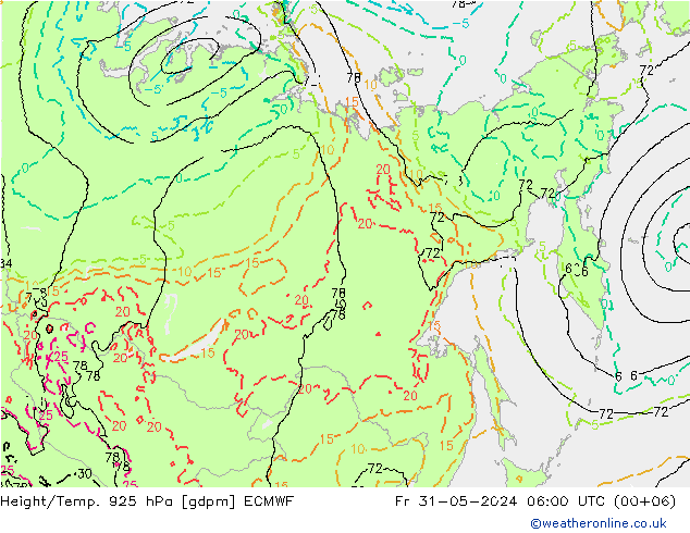 Height/Temp. 925 hPa ECMWF  31.05.2024 06 UTC