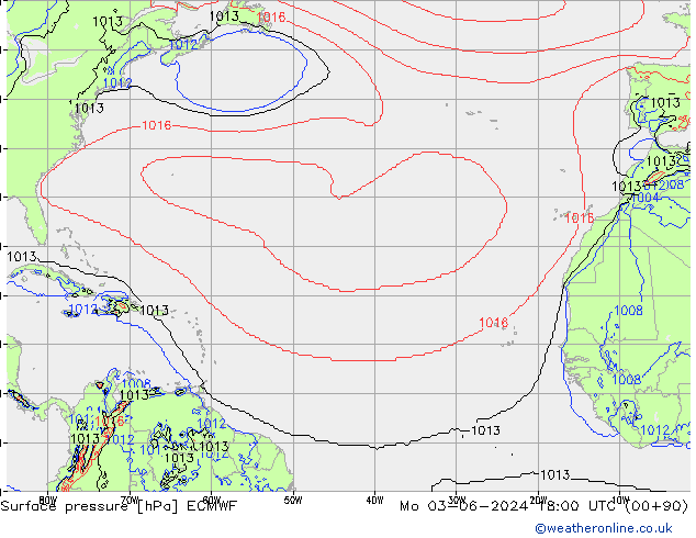 Yer basıncı ECMWF Pzt 03.06.2024 18 UTC