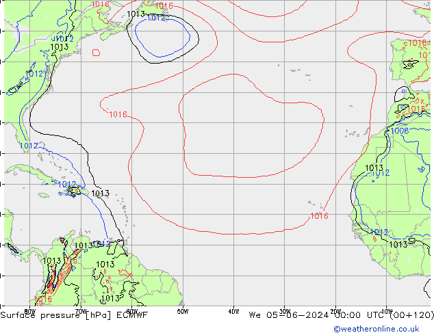 Surface pressure ECMWF We 05.06.2024 00 UTC