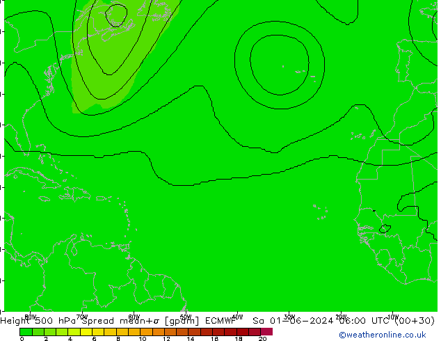 Height 500 hPa Spread ECMWF Sa 01.06.2024 06 UTC