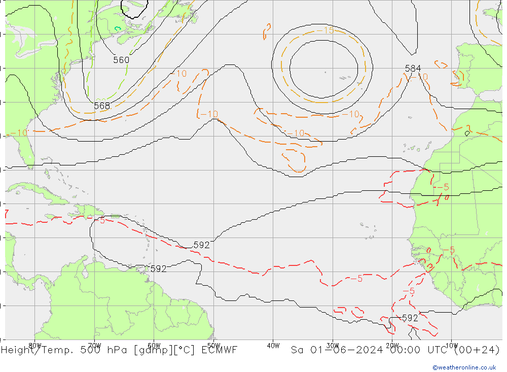 Geop./Temp. 500 hPa ECMWF sáb 01.06.2024 00 UTC