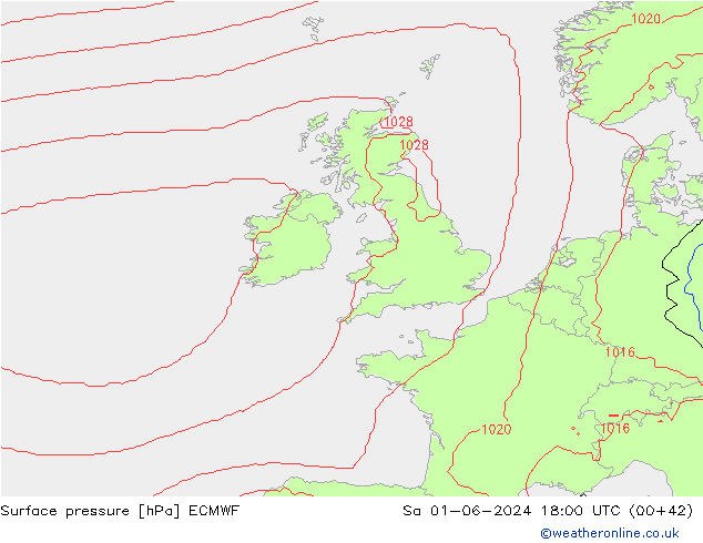 ciśnienie ECMWF so. 01.06.2024 18 UTC