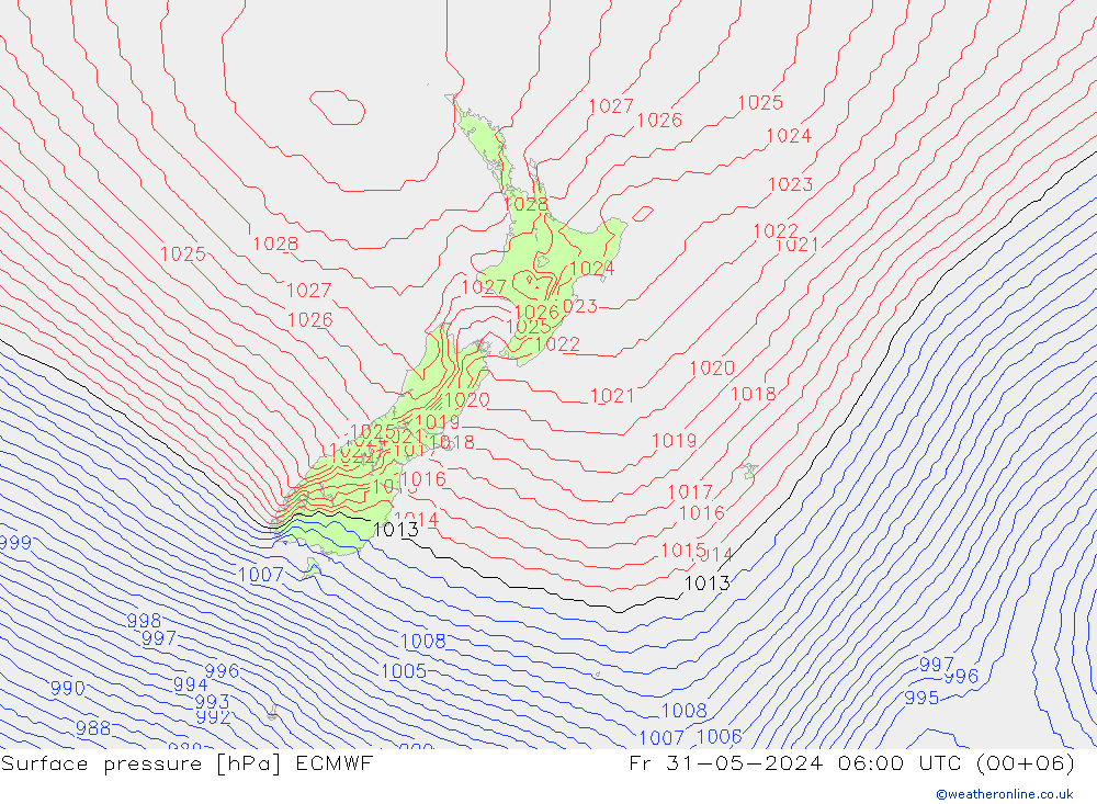 Yer basıncı ECMWF Cu 31.05.2024 06 UTC