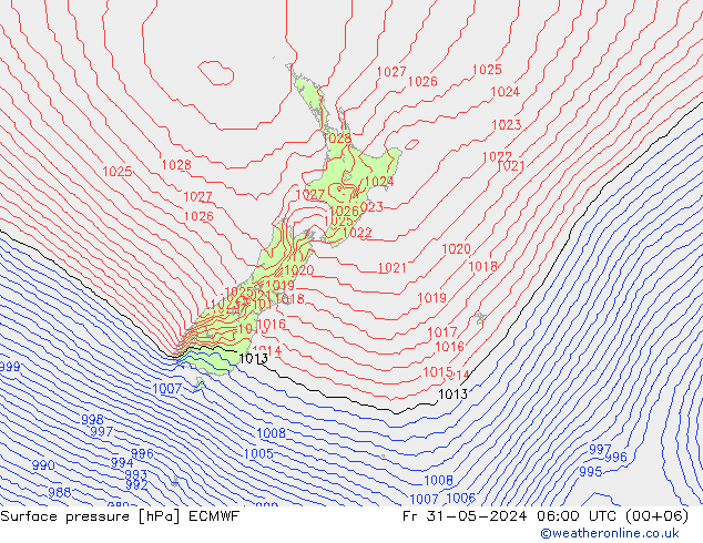 Yer basıncı ECMWF Cu 31.05.2024 06 UTC