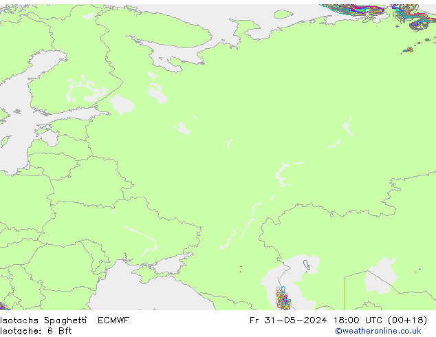 Isotachs Spaghetti ECMWF  31.05.2024 18 UTC