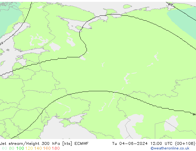 Jet stream ECMWF Ter 04.06.2024 12 UTC