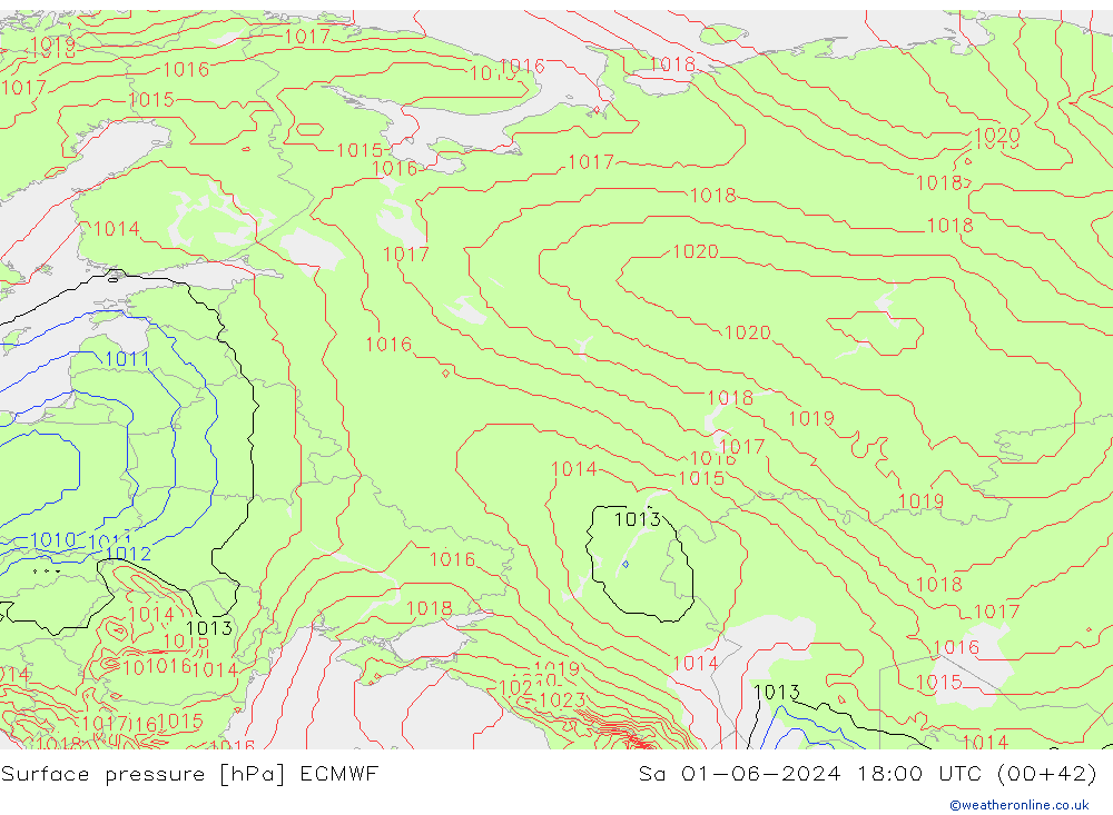 pression de l'air ECMWF sam 01.06.2024 18 UTC