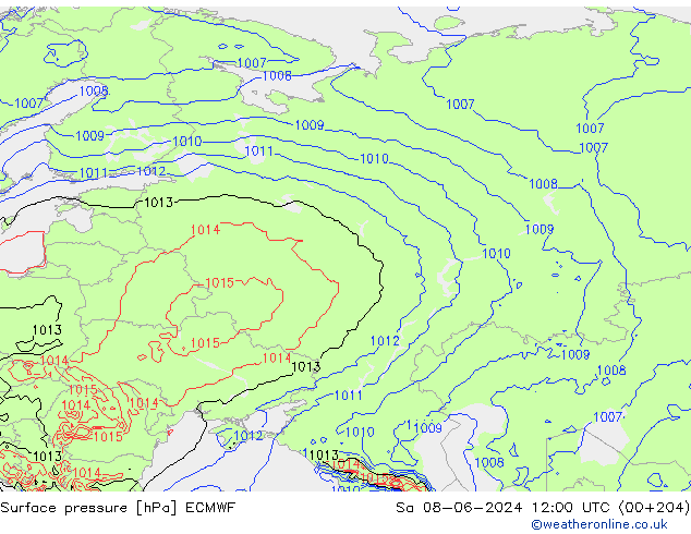 Luchtdruk (Grond) ECMWF za 08.06.2024 12 UTC