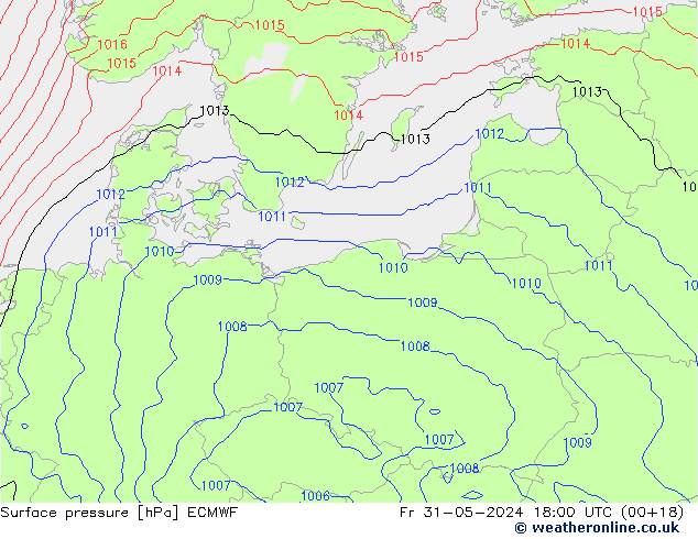 pression de l'air ECMWF ven 31.05.2024 18 UTC