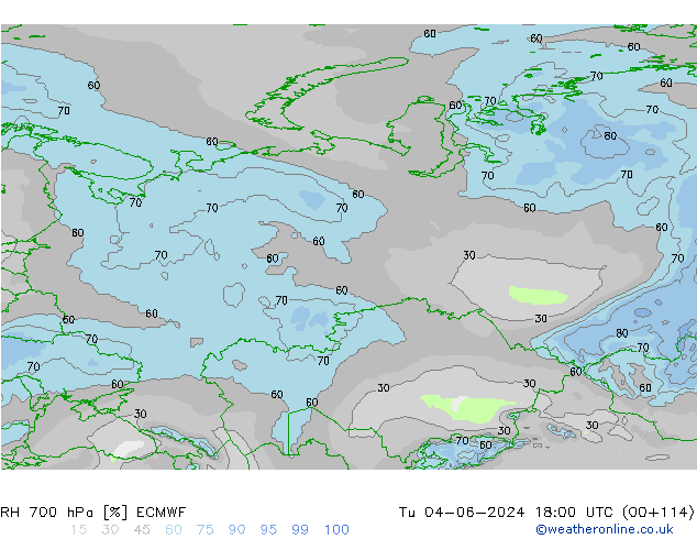 700 hPa Nispi Nem ECMWF Sa 04.06.2024 18 UTC