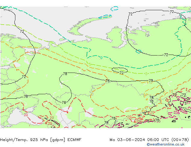 Hoogte/Temp. 925 hPa ECMWF ma 03.06.2024 06 UTC