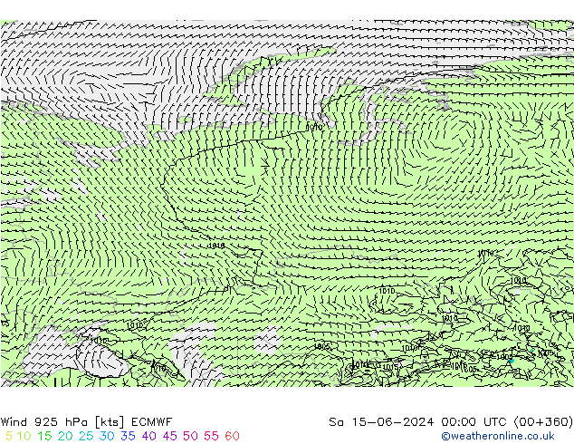 Wind 925 hPa ECMWF Sa 15.06.2024 00 UTC