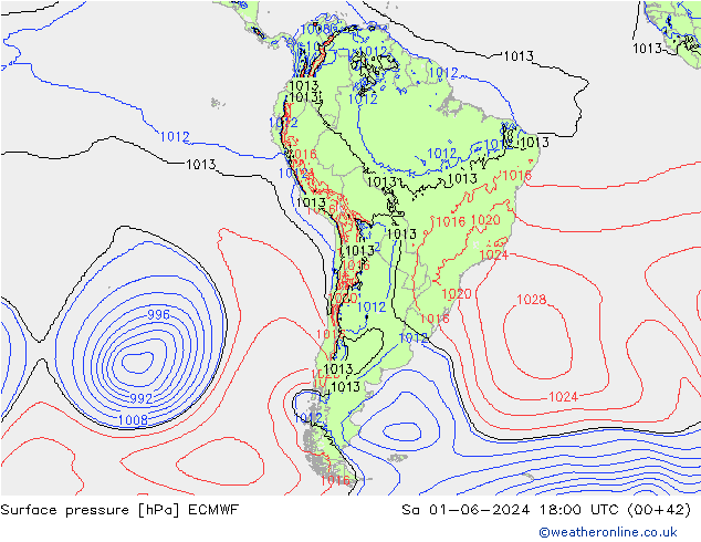 Luchtdruk (Grond) ECMWF za 01.06.2024 18 UTC