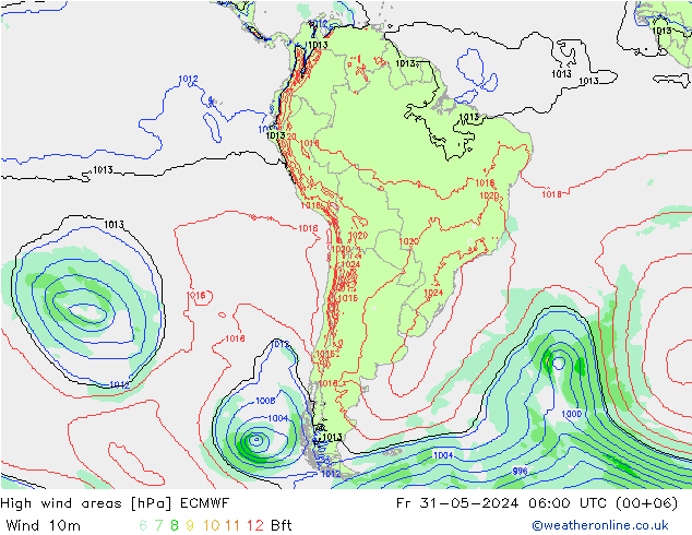 Windvelden ECMWF vr 31.05.2024 06 UTC