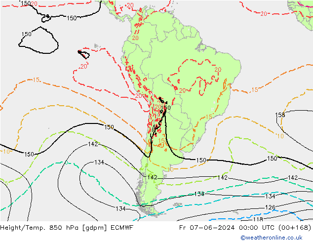 Height/Temp. 850 hPa ECMWF Fr 07.06.2024 00 UTC