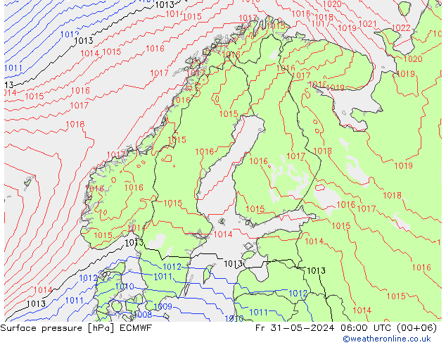 Yer basıncı ECMWF Cu 31.05.2024 06 UTC