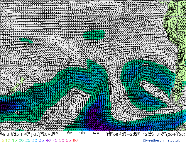 wiatr 925 hPa ECMWF czw. 06.06.2024 12 UTC