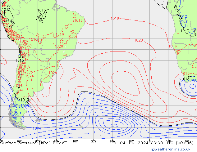 Luchtdruk (Grond) ECMWF di 04.06.2024 00 UTC