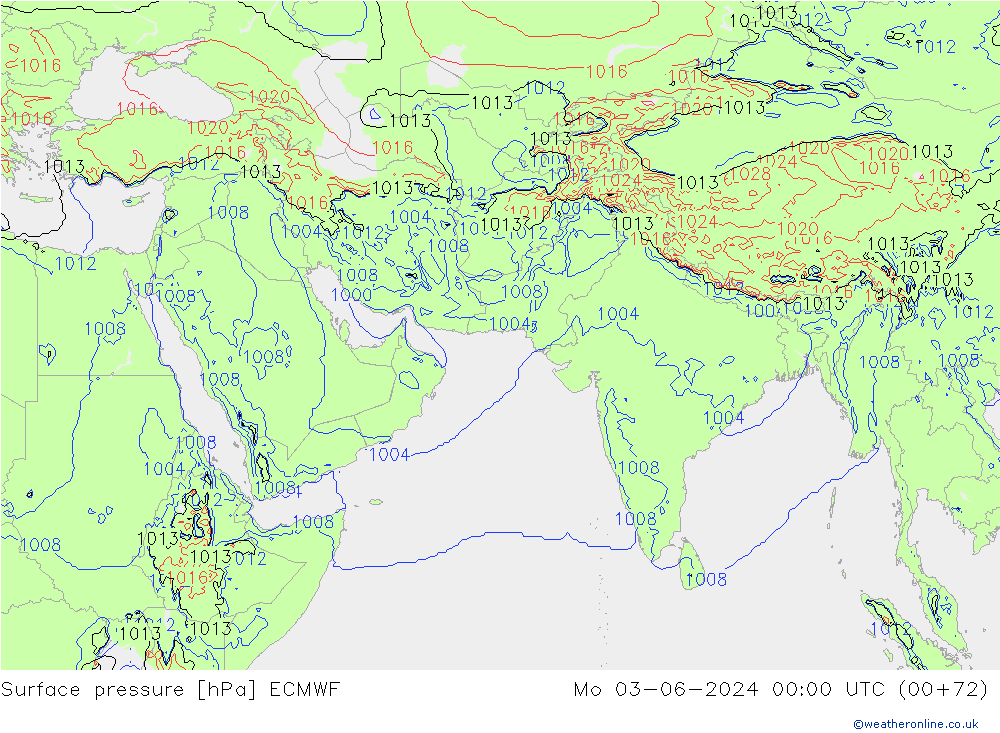 Bodendruck ECMWF Mo 03.06.2024 00 UTC