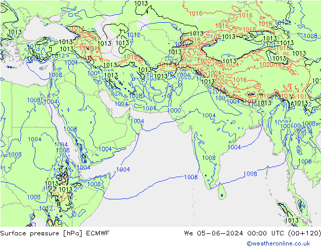 pressão do solo ECMWF Qua 05.06.2024 00 UTC