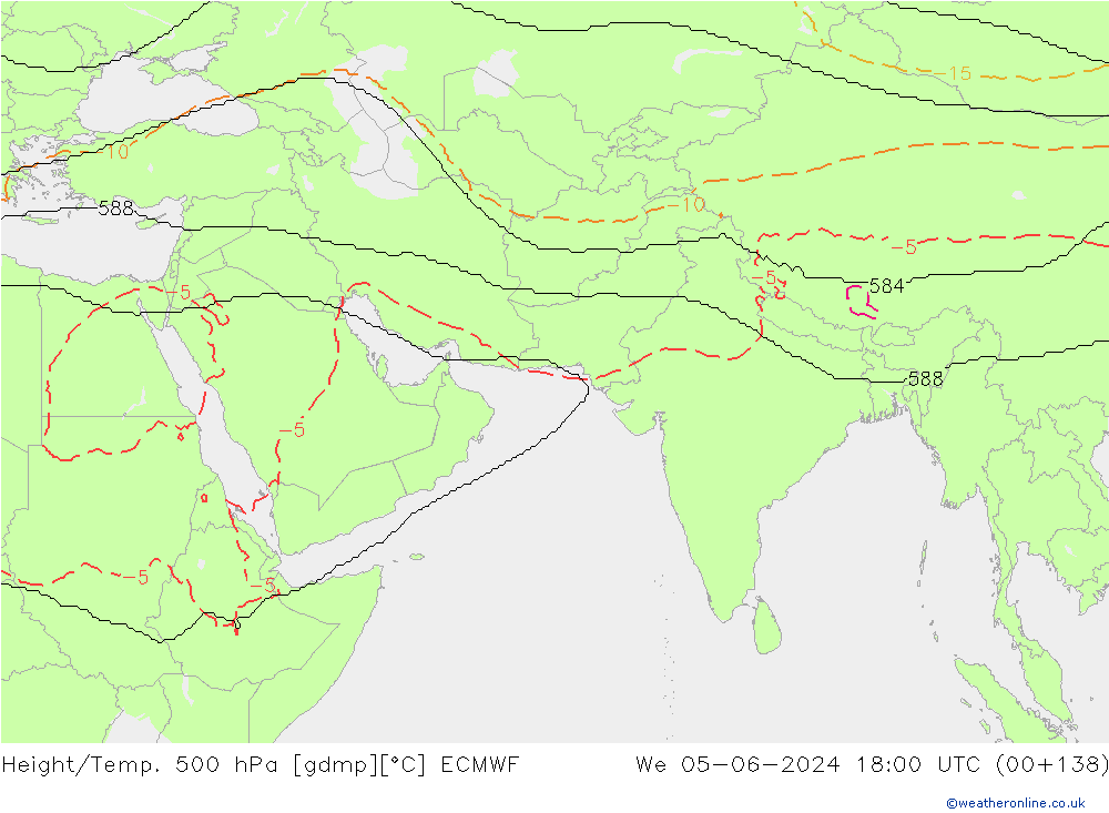 Height/Temp. 500 hPa ECMWF  05.06.2024 18 UTC