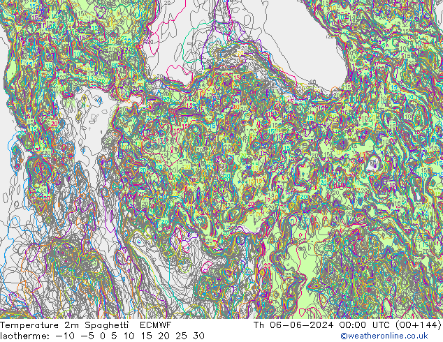Temperatuurkaart Spaghetti ECMWF do 06.06.2024 00 UTC