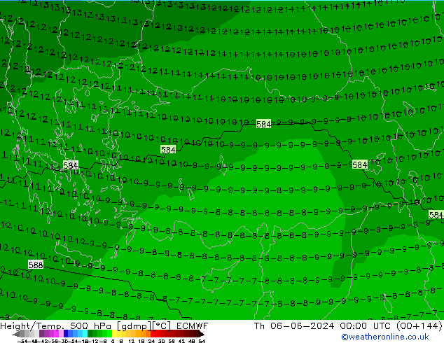 Géop./Temp. 500 hPa ECMWF jeu 06.06.2024 00 UTC