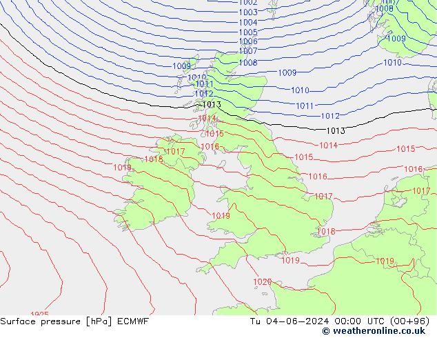 pression de l'air ECMWF mar 04.06.2024 00 UTC