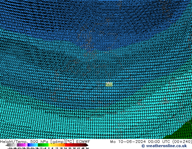 Height/Temp. 500 hPa ECMWF Mo 10.06.2024 00 UTC