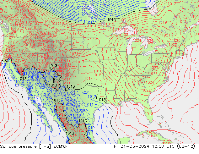 приземное давление ECMWF пт 31.05.2024 12 UTC