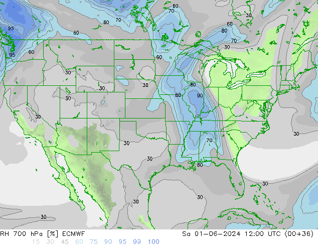 RV 700 hPa ECMWF za 01.06.2024 12 UTC