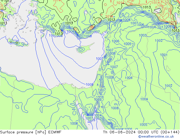 Yer basıncı ECMWF Per 06.06.2024 00 UTC