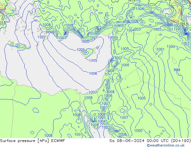 приземное давление ECMWF сб 08.06.2024 00 UTC
