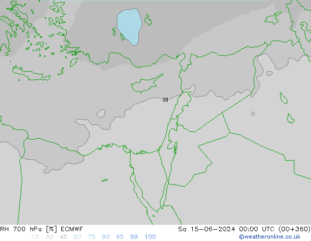 RH 700 hPa ECMWF Sa 15.06.2024 00 UTC