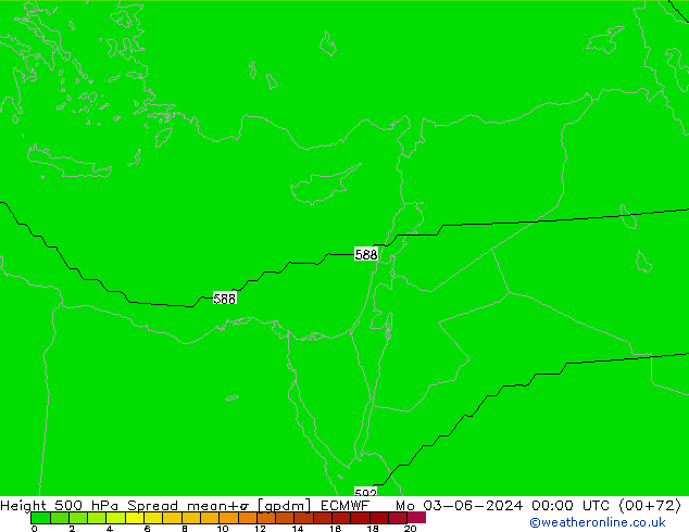 Height 500 hPa Spread ECMWF Mo 03.06.2024 00 UTC