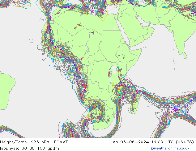 Height/Temp. 925 hPa ECMWF Seg 03.06.2024 12 UTC