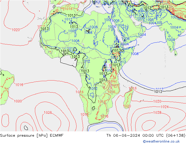 приземное давление ECMWF чт 06.06.2024 00 UTC