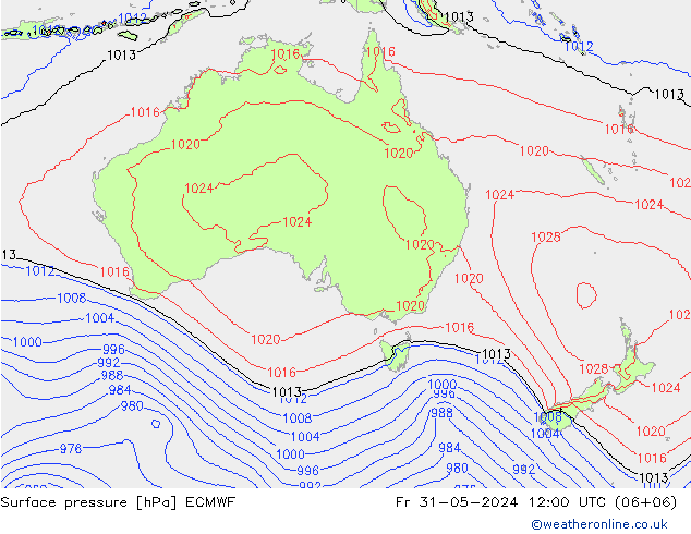 Yer basıncı ECMWF Cu 31.05.2024 12 UTC