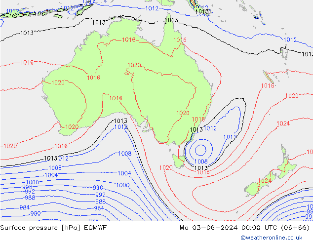 Surface pressure ECMWF Mo 03.06.2024 00 UTC