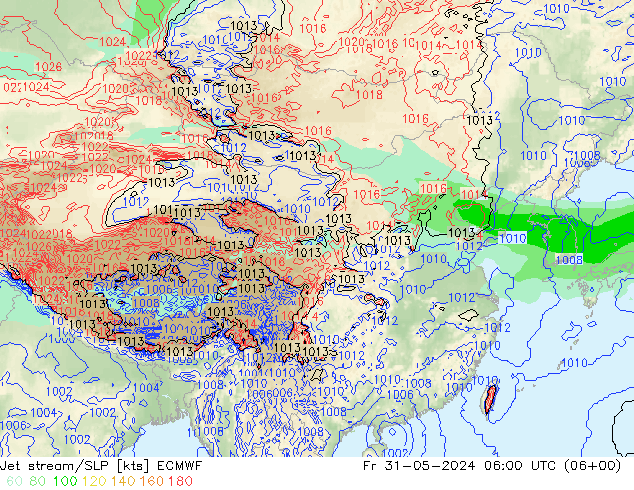 高速氣流/地面气压 ECMWF 星期五 31.05.2024 06 UTC