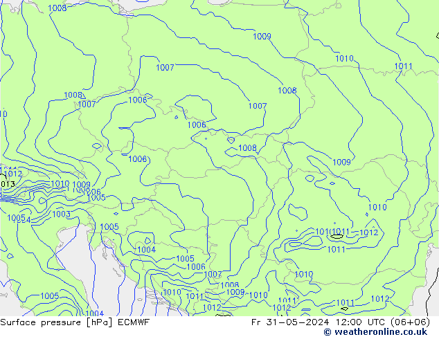 Surface pressure ECMWF Fr 31.05.2024 12 UTC