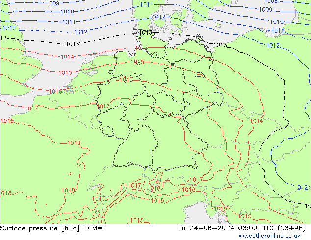 ciśnienie ECMWF wto. 04.06.2024 06 UTC