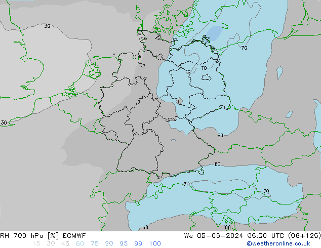 RH 700 гПа ECMWF ср 05.06.2024 06 UTC