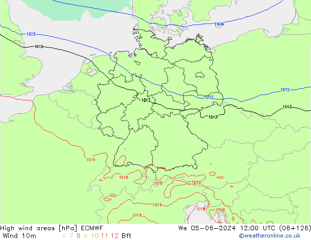 High wind areas ECMWF St 05.06.2024 12 UTC