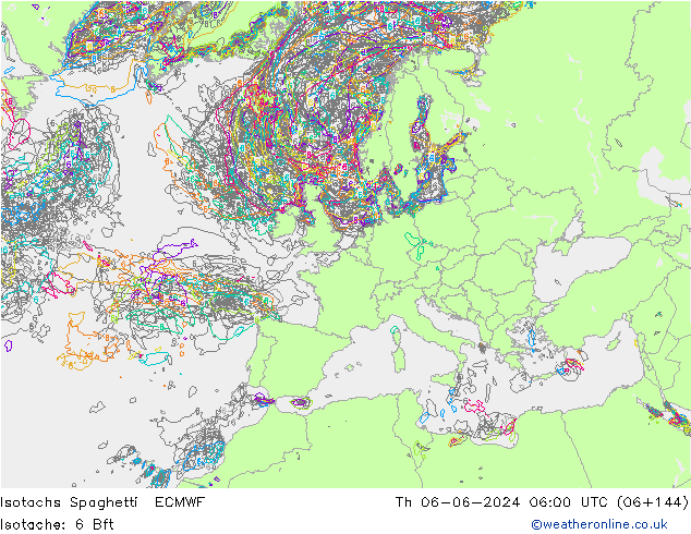 Isotachs Spaghetti ECMWF  06.06.2024 06 UTC