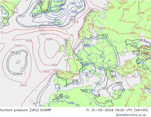 pression de l'air ECMWF ven 31.05.2024 06 UTC