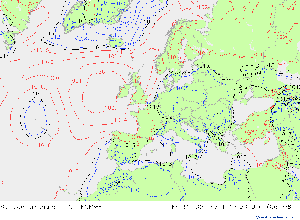 Yer basıncı ECMWF Cu 31.05.2024 12 UTC